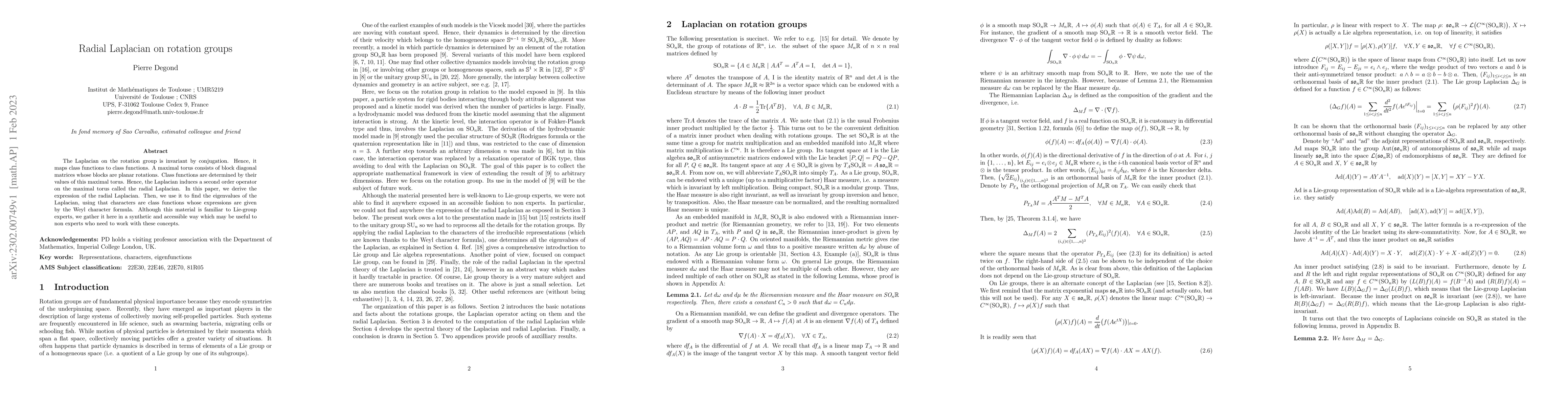 Thumbnail for Radial Laplacian on rotation groups