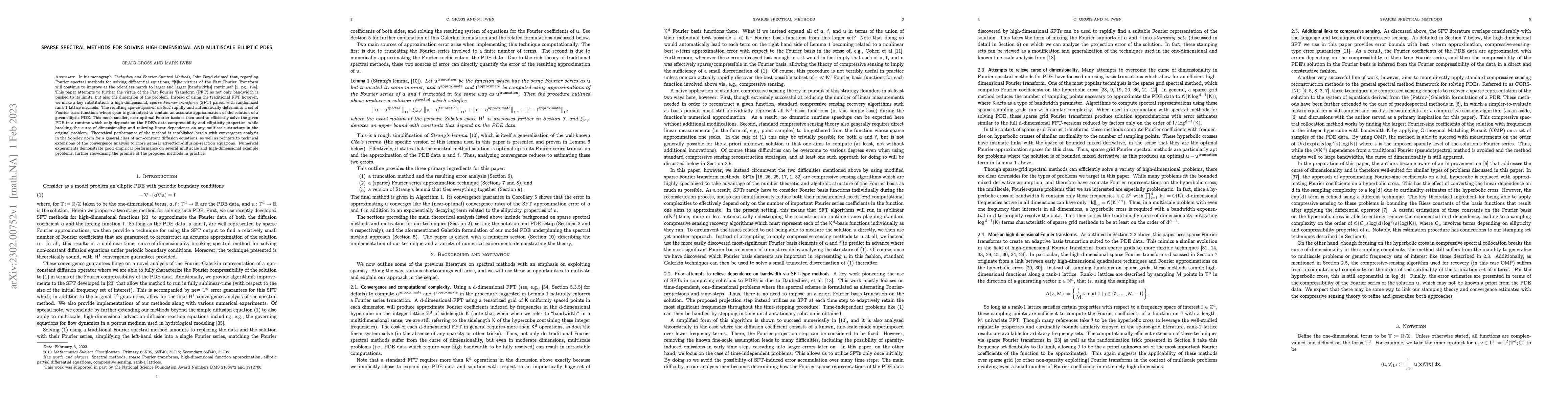 Thumbnail for Sparse Spectral Methods for Solving High-Dimensional and Multiscale
  Elliptic PDEs