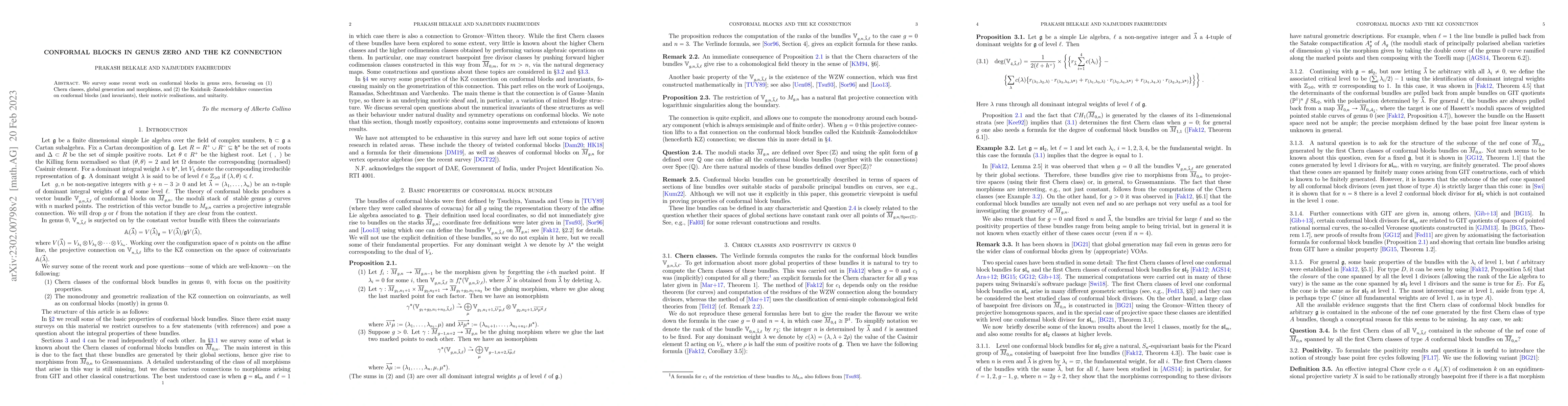 Thumbnail for Conformal blocks in genus zero and the KZ connection