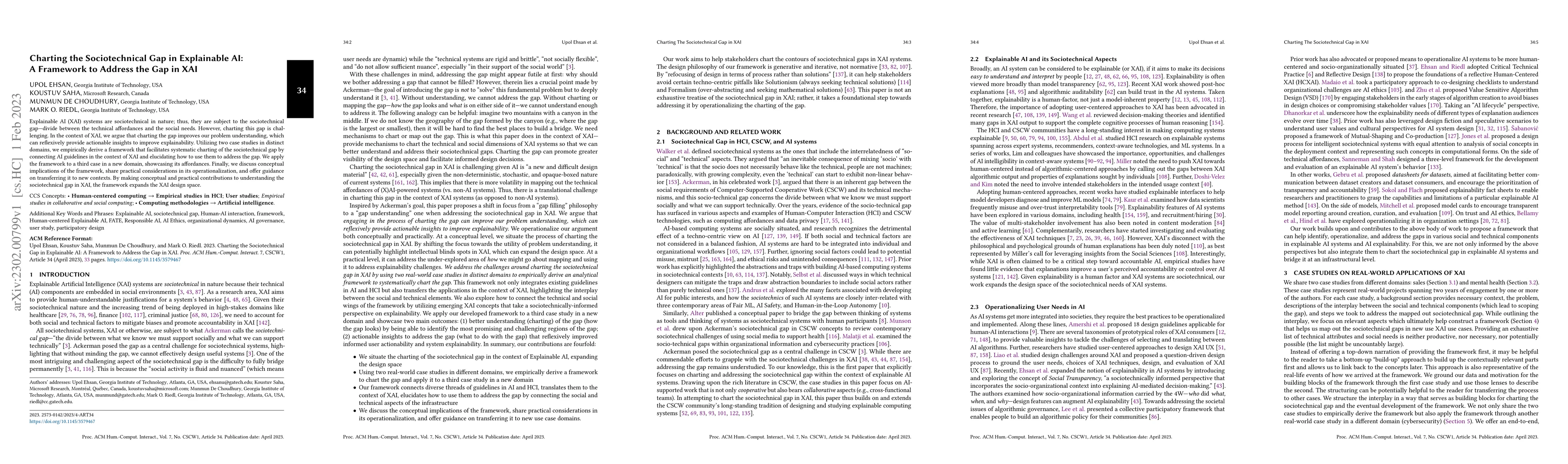 Thumbnail for Charting the Sociotechnical Gap in Explainable AI: A Framework to
  Address the Gap in XAI