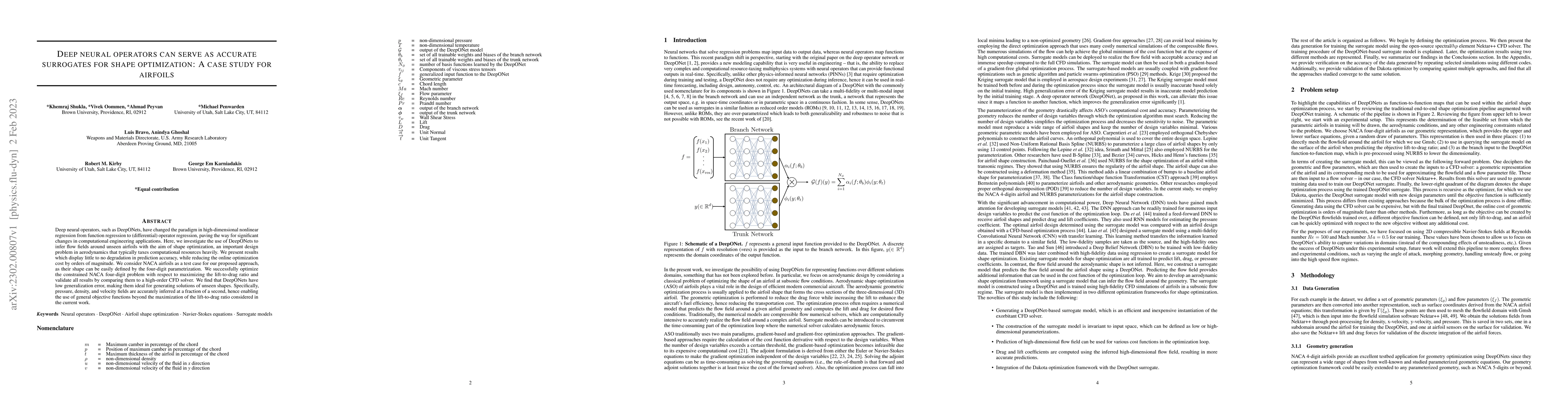 Thumbnail for Deep neural operators can serve as accurate surrogates for shape
  optimization: A case study for airfoils