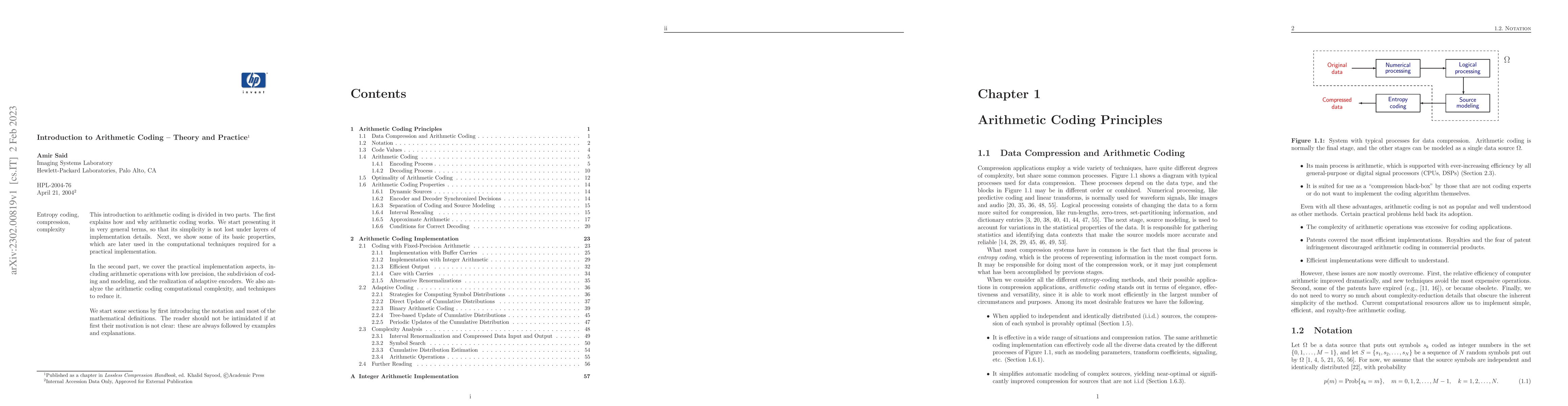 Thumbnail for Introduction to Arithmetic Coding -- Theory and Practice