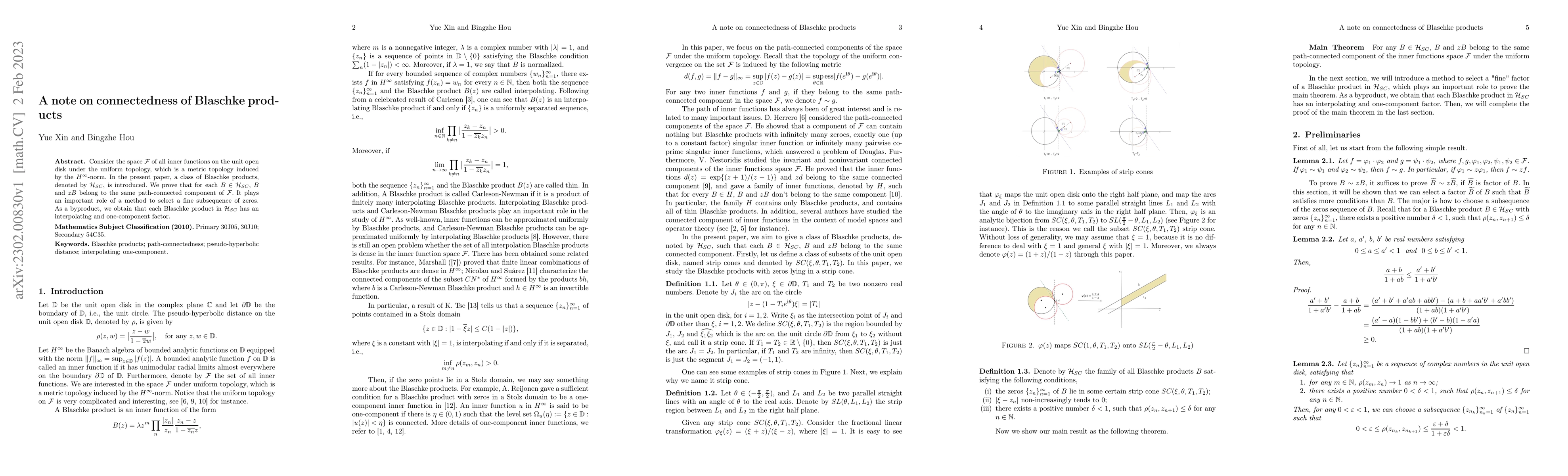 Thumbnail for A note on connectedness of Blaschke products