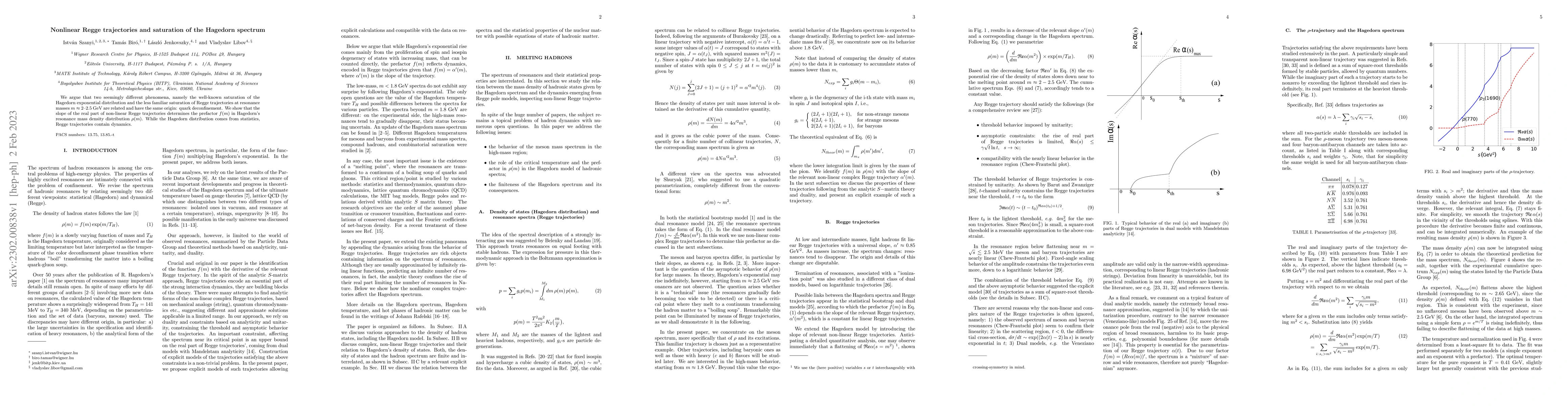 Thumbnail for Nonlinear Regge trajectories and saturation of the Hagedorn spectrum