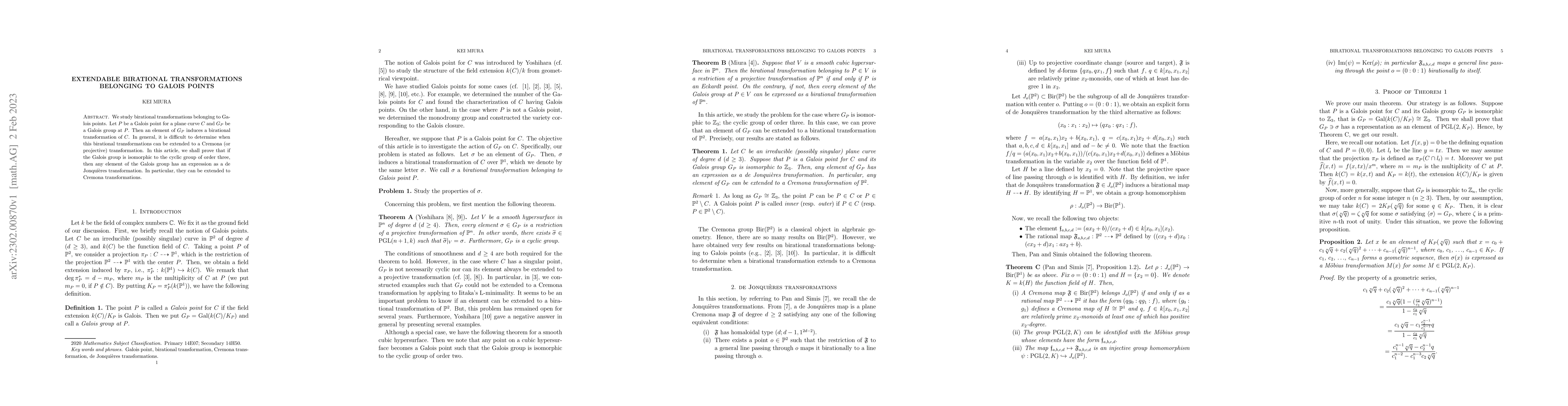 Thumbnail for Extendable birational transformations belonging to Galois points