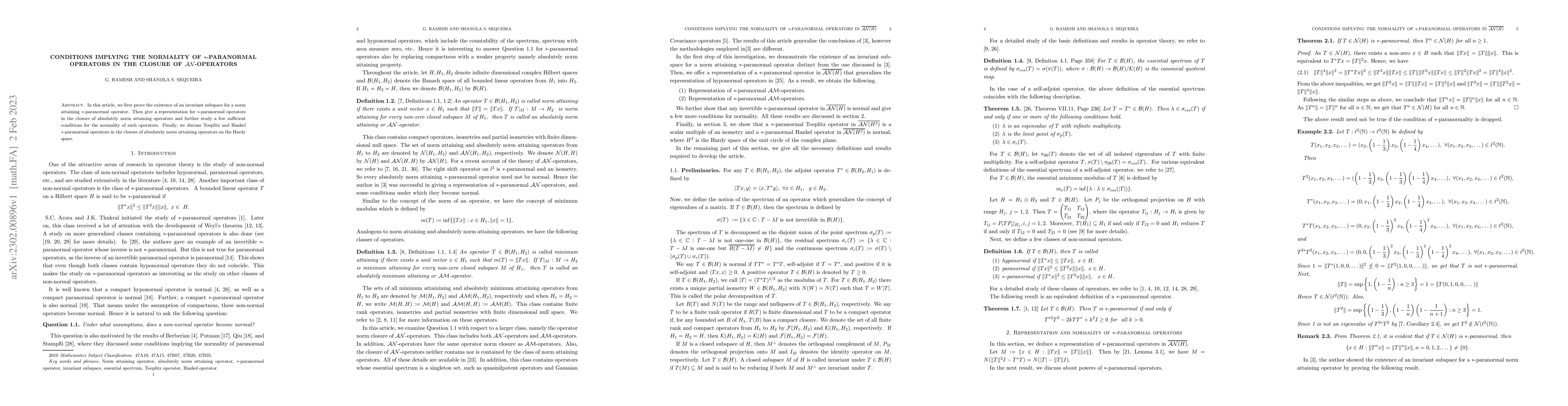 Thumbnail for Conditions implying the normality of $\ast$-paranormal operators in the
  closure of $\mathcal{AN}$-operators