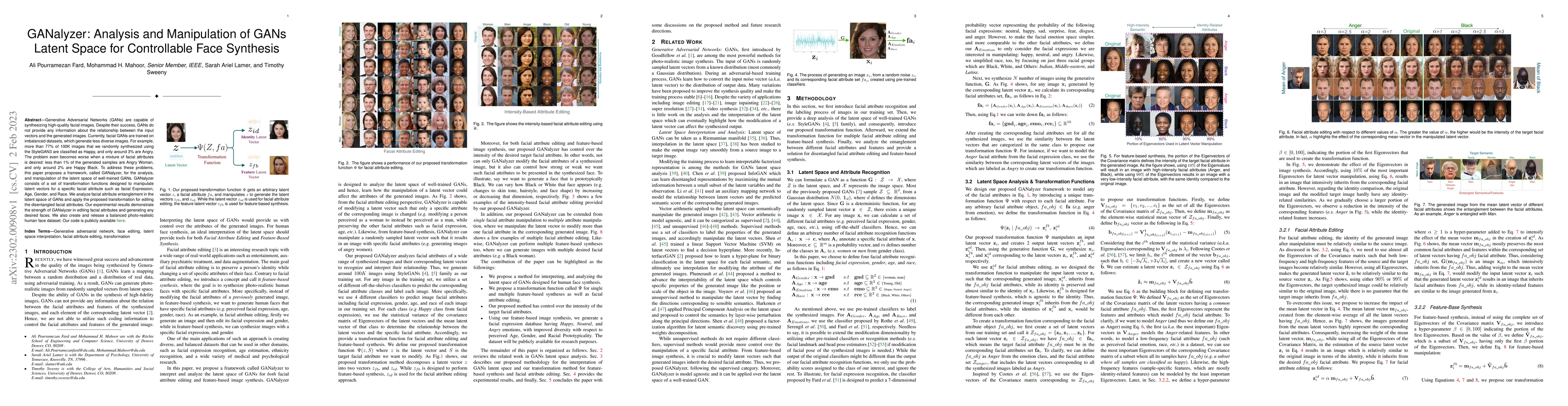 Thumbnail for GANalyzer: Analysis and Manipulation of GANs Latent Space for
  Controllable Face Synthesis
