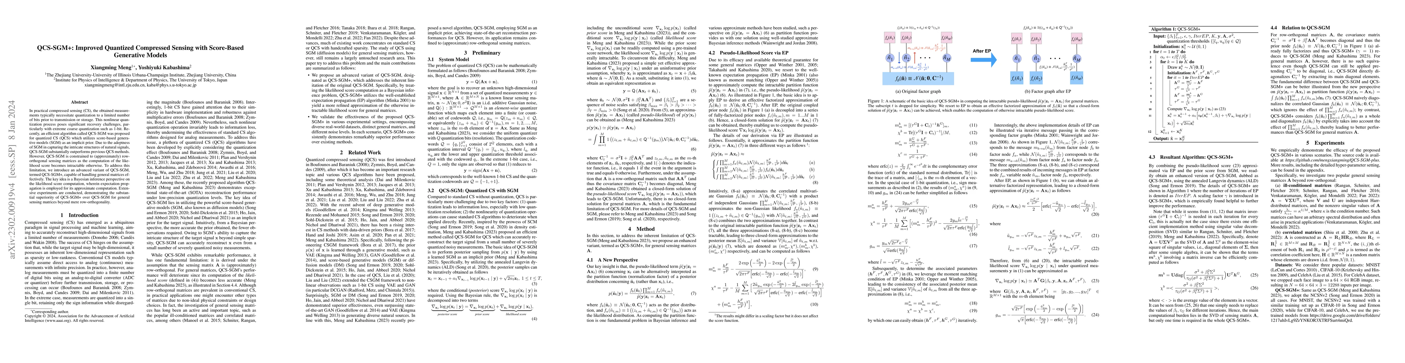 Thumbnail for QCM-SGM+: Improved Quantized Compressed Sensing With Score-Based
  Generative Models