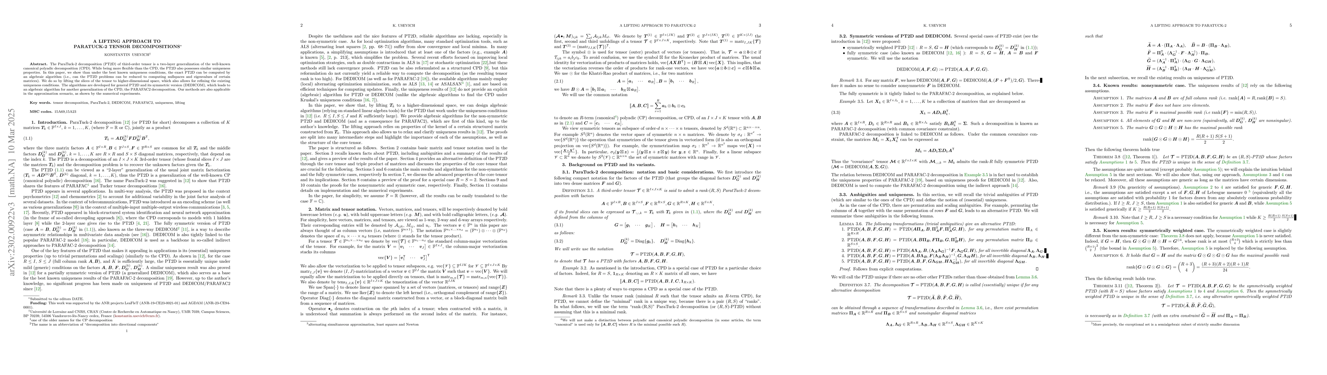 Thumbnail for An algebraic algorithm for the ParaTuck-2 decomposition