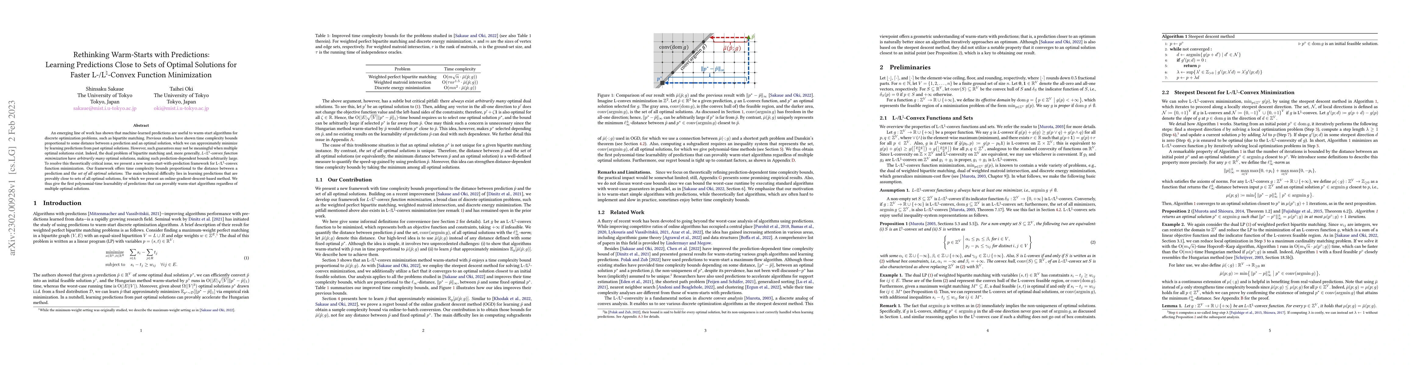 Thumbnail for Rethinking Warm-Starts with Predictions: Learning Predictions Close to
  Sets of Optimal Solutions for Faster $\text{L}$-/$\text{L}^\natural$-Convex
  Function Minimization