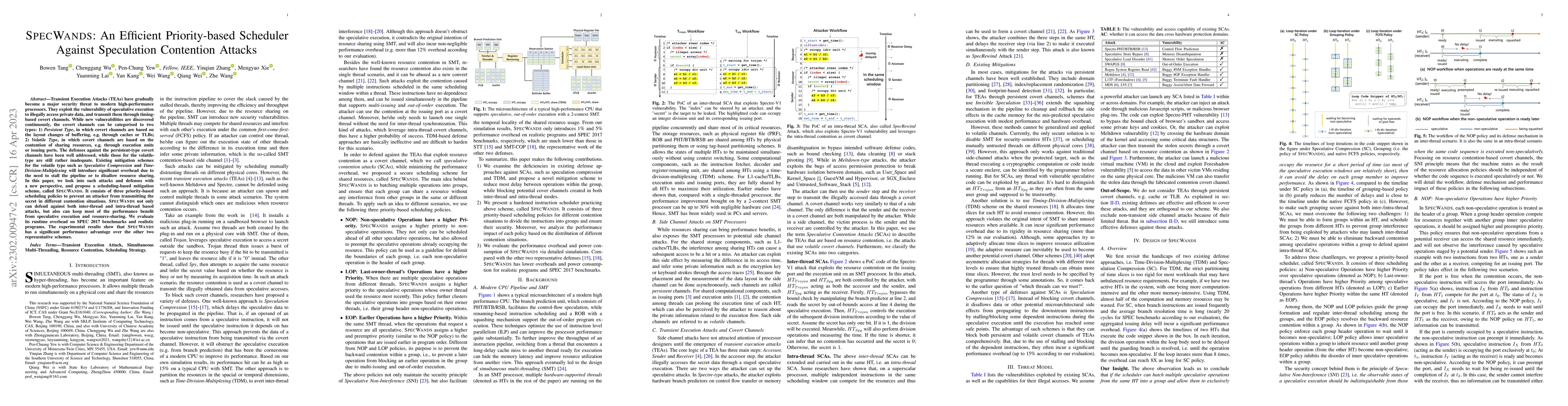 Thumbnail for SPECWANDS: An Efficient Priority-based Scheduler Against Speculation
  Contention Attacks