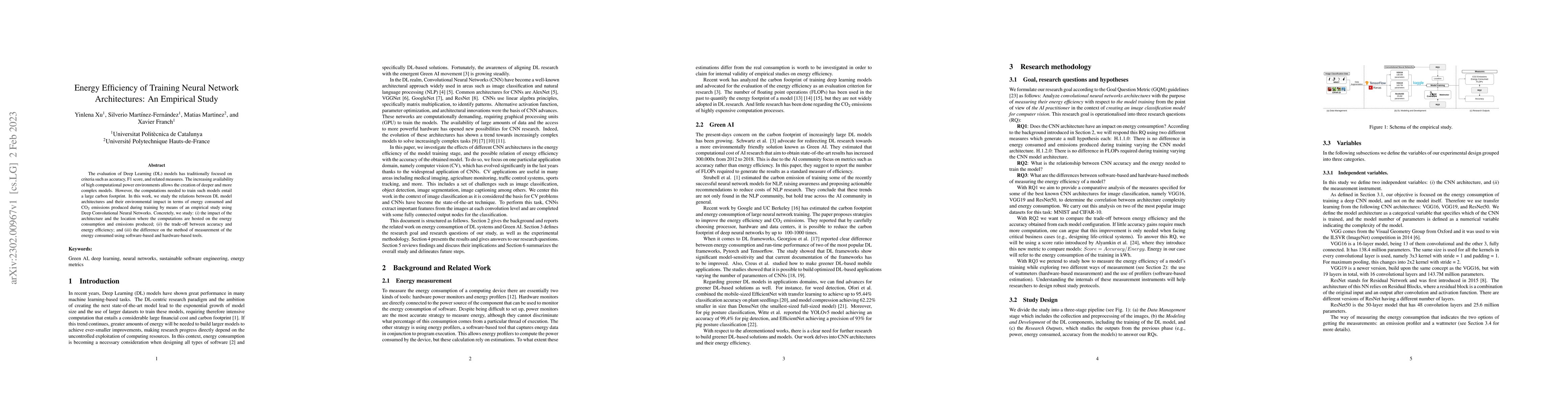 Thumbnail for Energy Efficiency of Training Neural Network Architectures: An Empirical
  Study