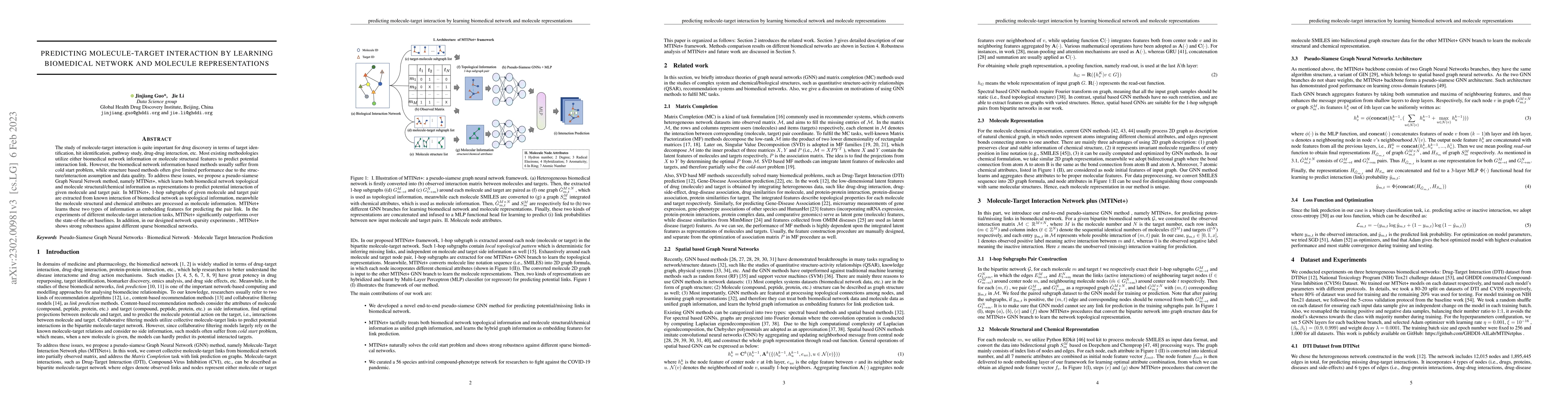 Thumbnail for Predicting Molecule-Target Interaction by Learning Biomedical Network
  and Molecule Representations