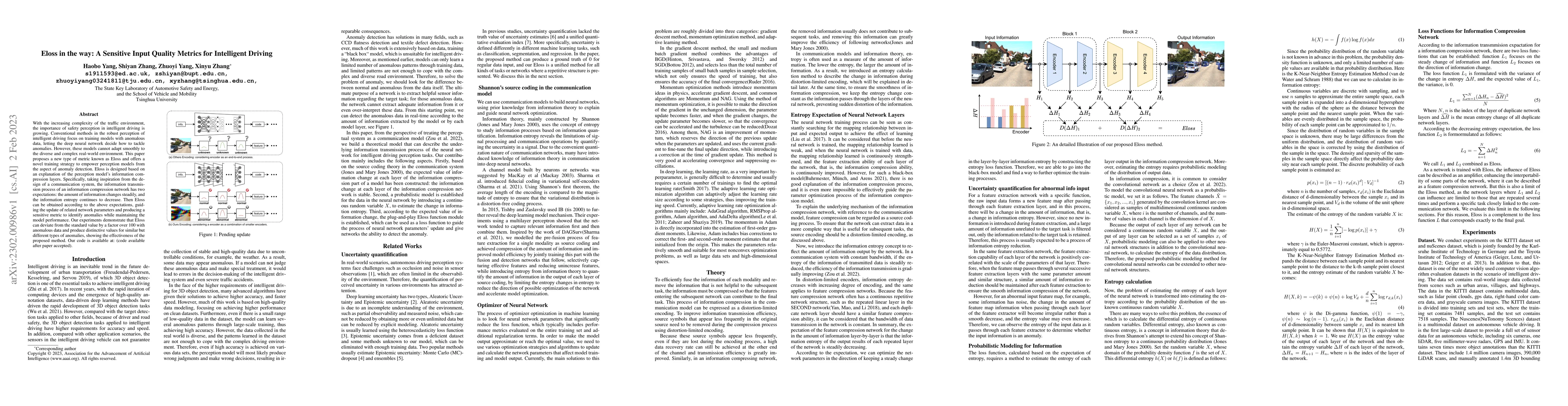 Thumbnail for Eloss in the way: A Sensitive Input Quality Metrics for Intelligent
  Driving
