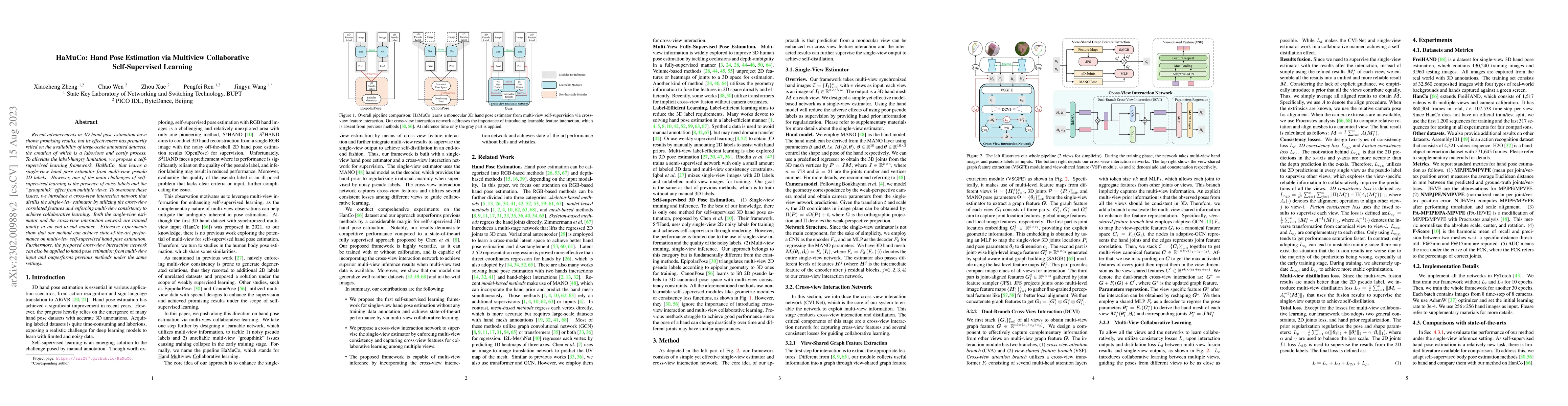 Thumbnail for HaMuCo: Hand Pose Estimation via Multiview Collaborative Self-Supervised
  Learning
