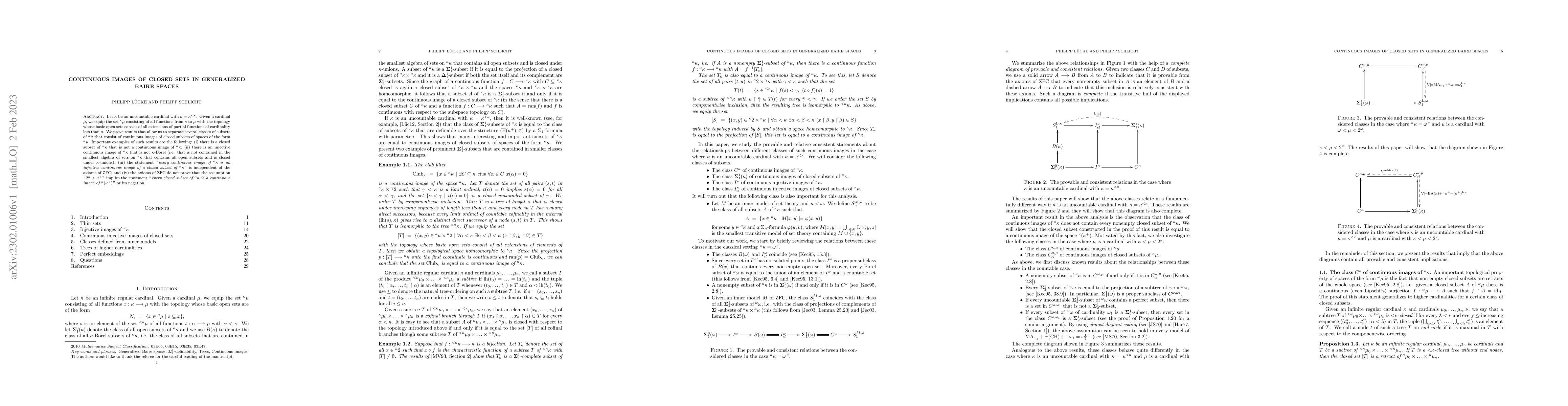 Thumbnail for Continuous images of closed sets in generalized Baire spaces