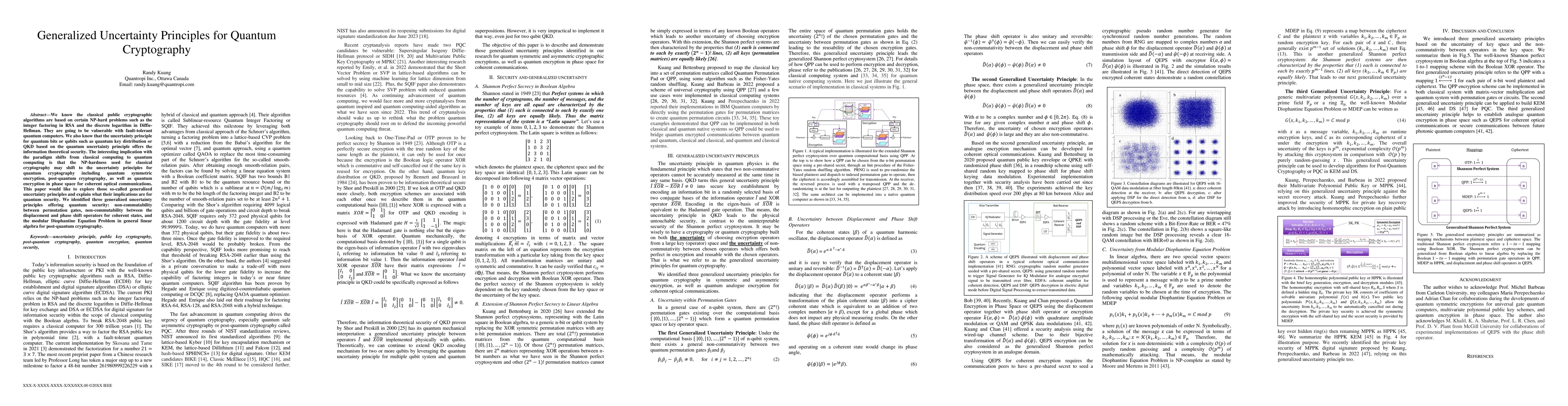 Thumbnail for Generalized Uncertainty Principles for Quantum Cryptography
