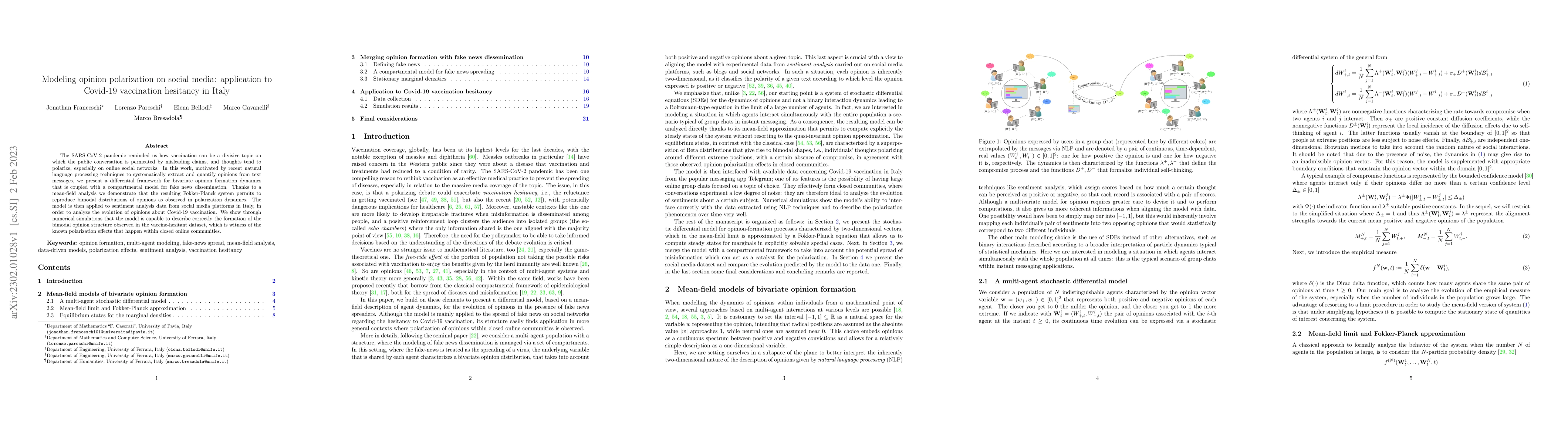 Thumbnail for Modeling opinion polarization on social media: application to Covid-19
  vaccination hesitancy in Italy