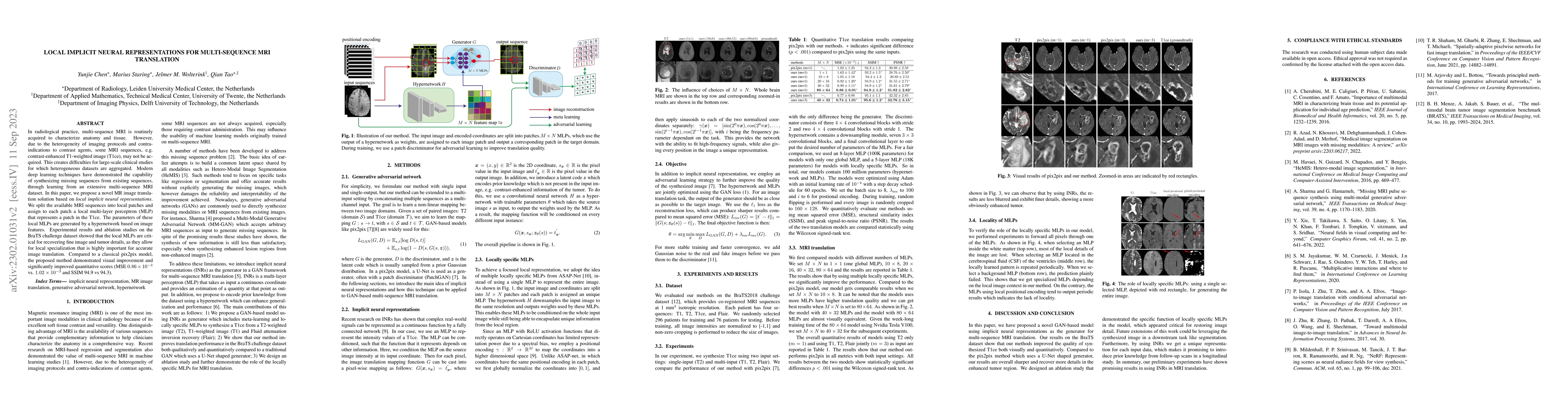 Thumbnail for Local Implicit Neural Representations for Multi-Sequence MRI Translation