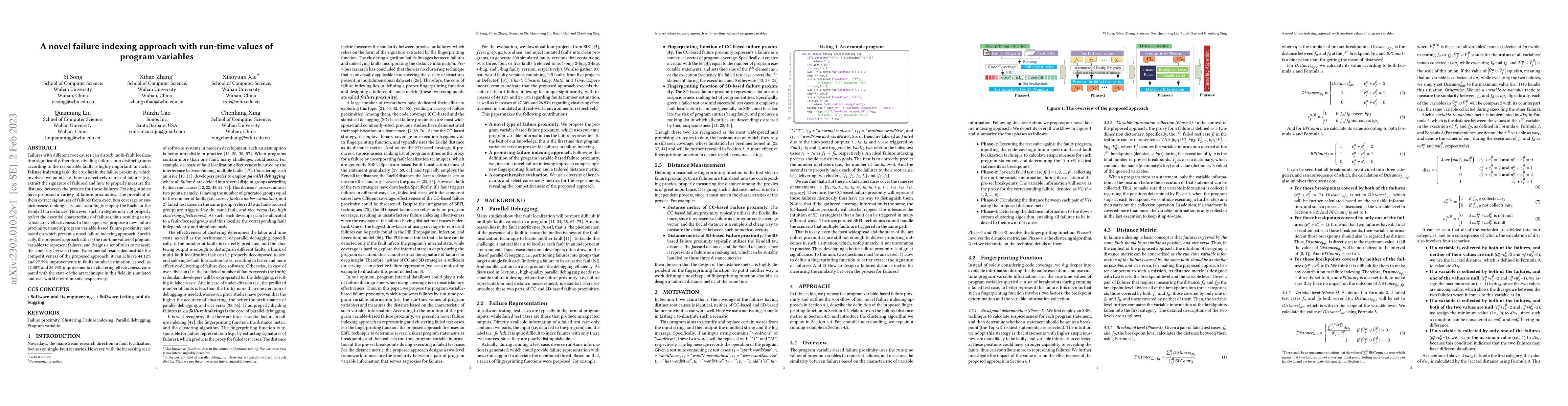 Thumbnail for A novel failure indexing approach with run-time values of program
  variables