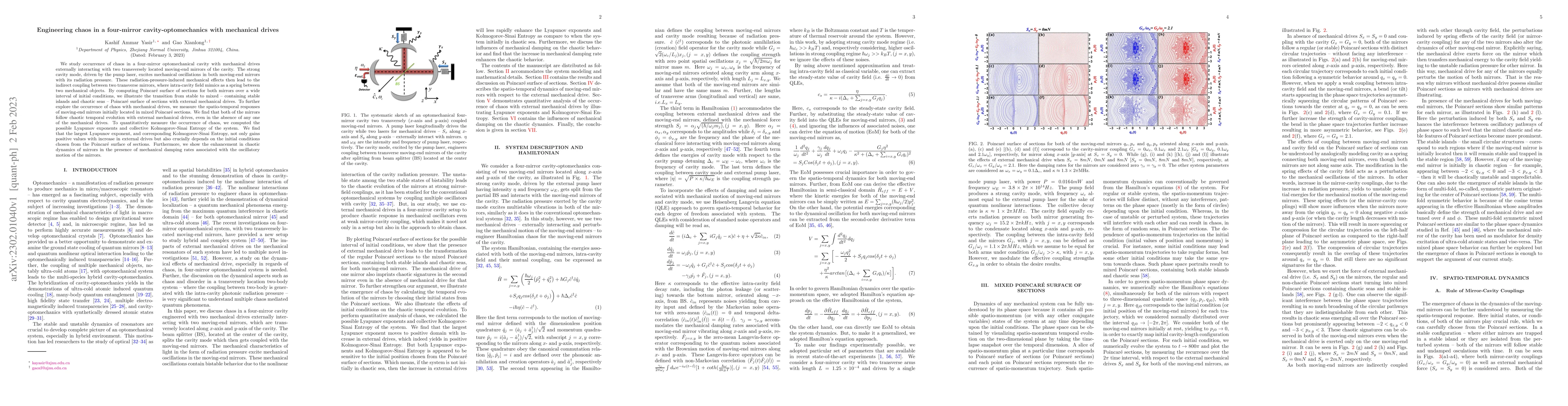 Thumbnail for Engineering chaos in a four-mirror cavity-optomechanics with mechanical
  drives