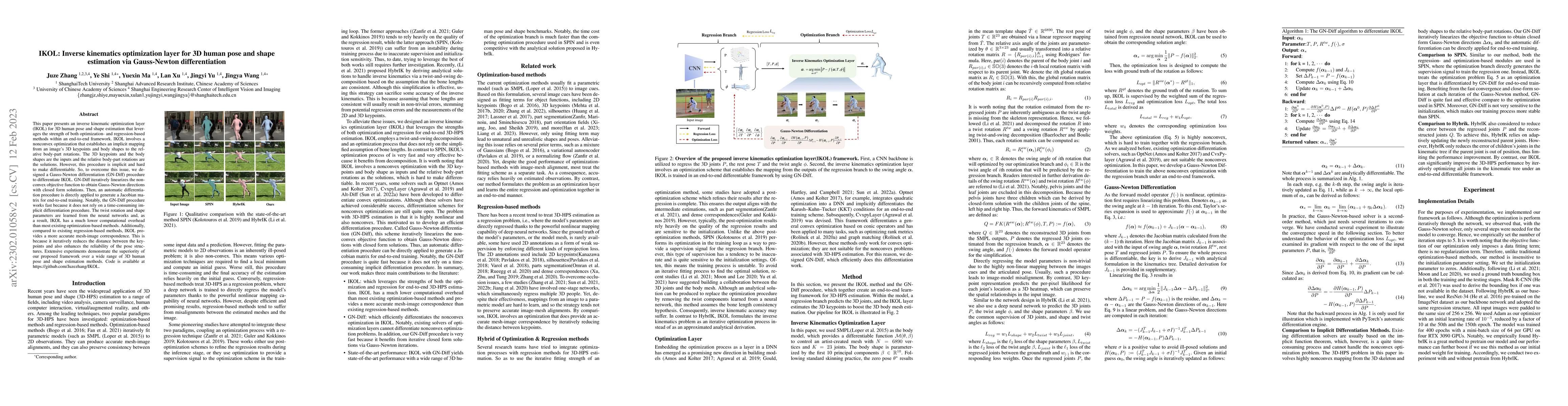 Thumbnail for IKOL: Inverse kinematics optimization layer for 3D human pose and shape
  estimation via Gauss-Newton differentiation