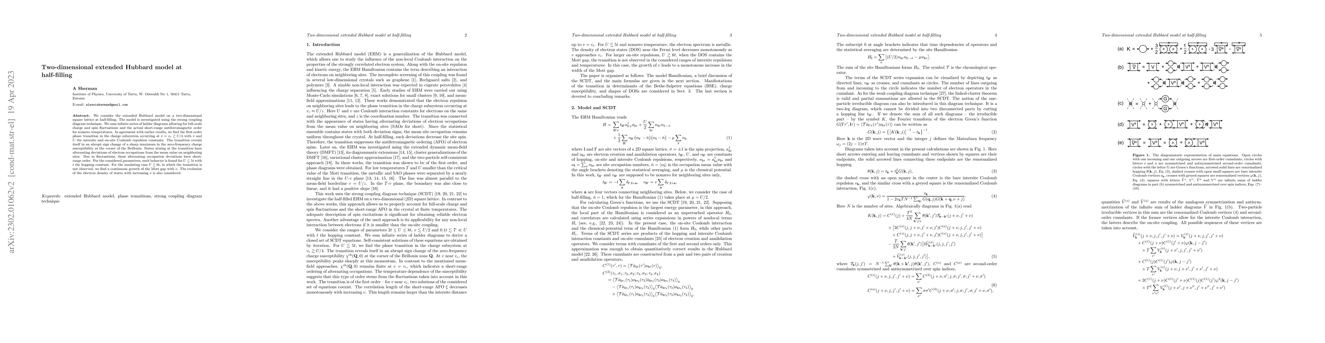 Thumbnail for Two-dimensional extended Hubbard model at half-filling