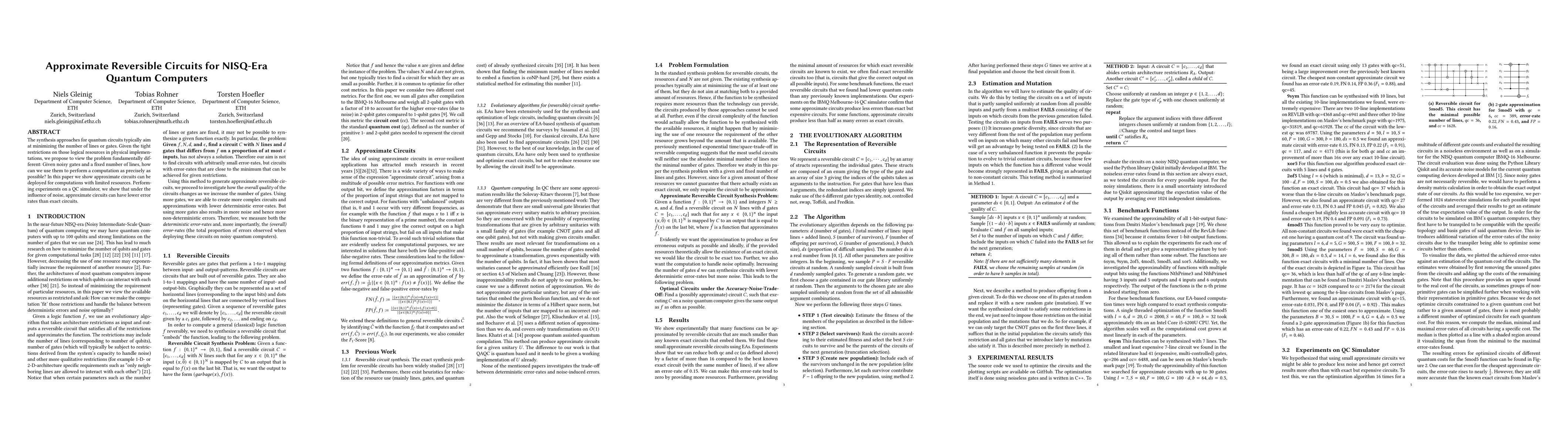 Thumbnail for Approximate Reversible Circuits for NISQ-Era Quantum Computers