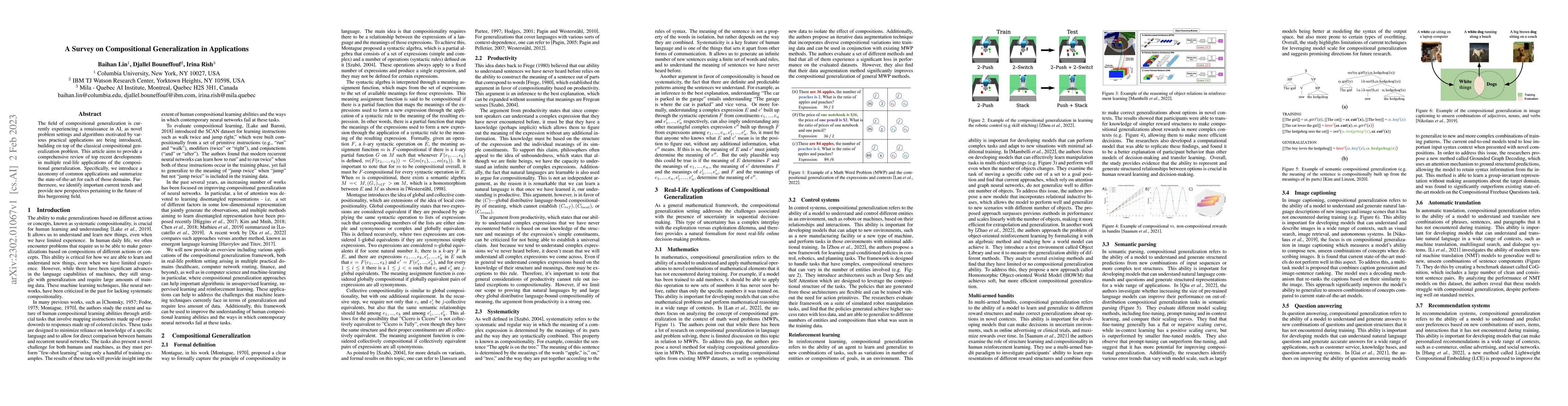 Thumbnail for A Survey on Compositional Generalization in Applications