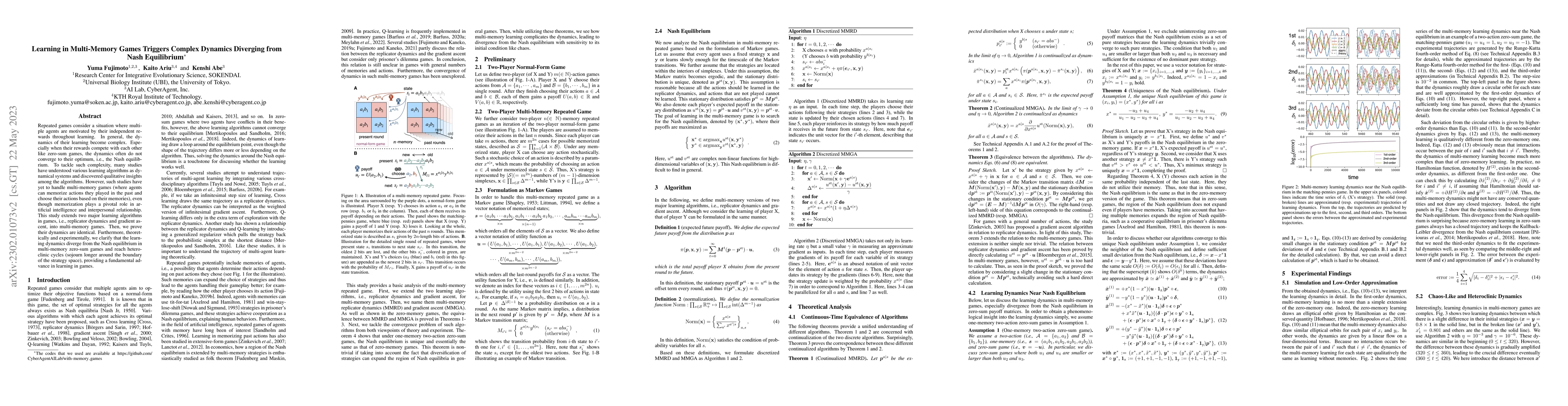 Thumbnail for Learning in Multi-Memory Games Triggers Complex Dynamics Diverging from
  Nash Equilibrium