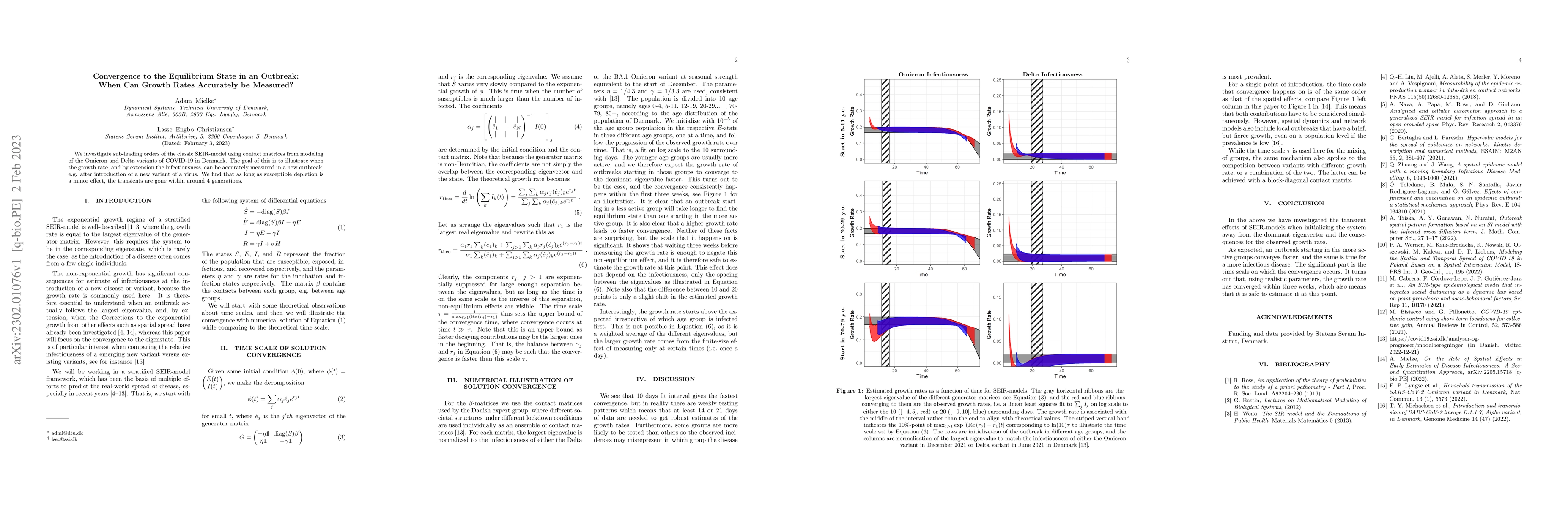 Thumbnail for Convergence to the Equilibrium State in an Outbreak: When Can Growth
  Rates Accurately be Measured?