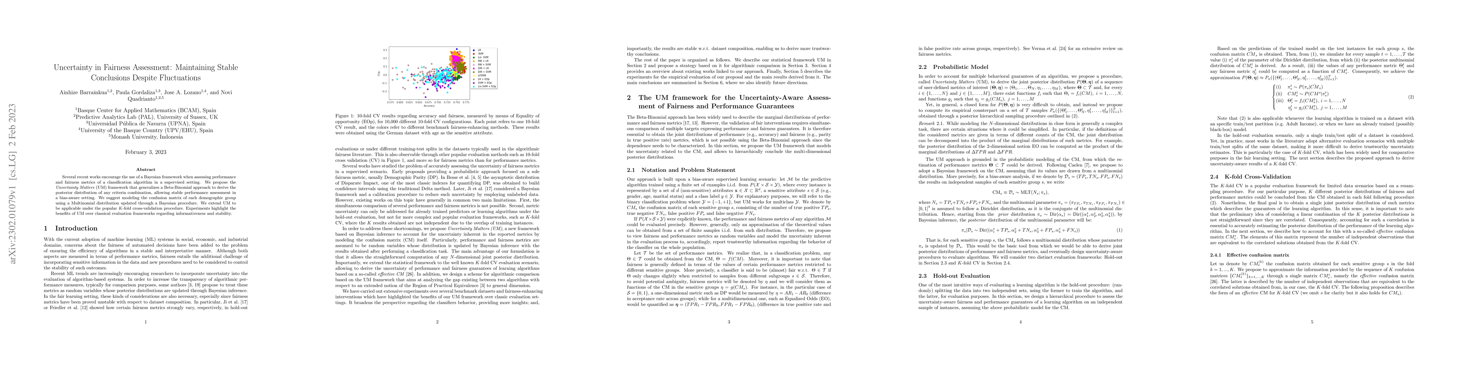 Thumbnail for Uncertainty in Fairness Assessment: Maintaining Stable Conclusions
  Despite Fluctuations