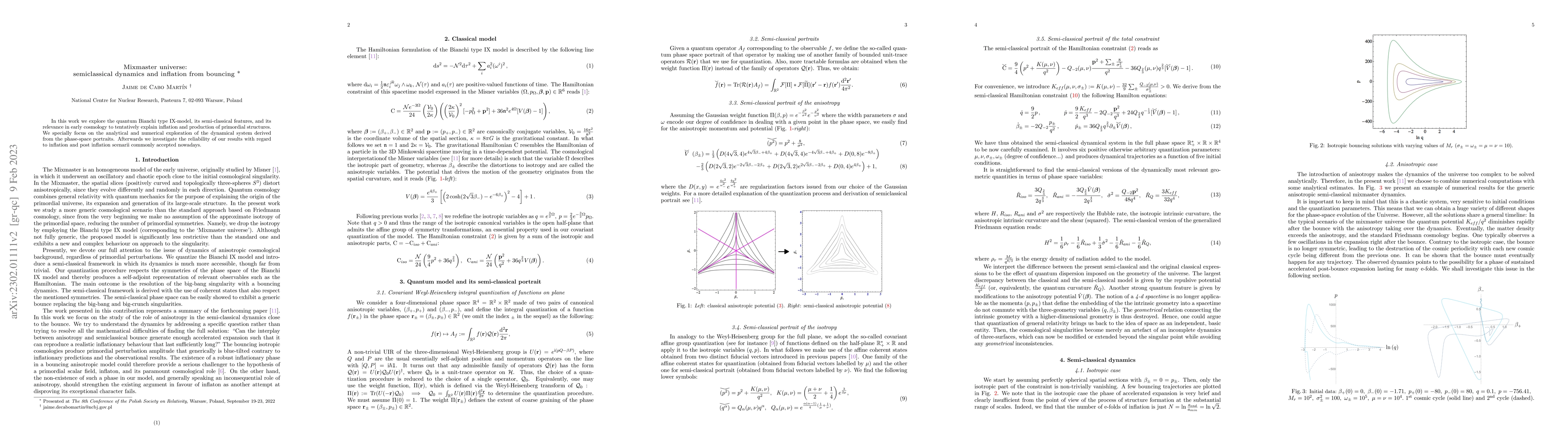 Thumbnail for Mixmaster universe: semiclassical dynamics and inflation from bouncing