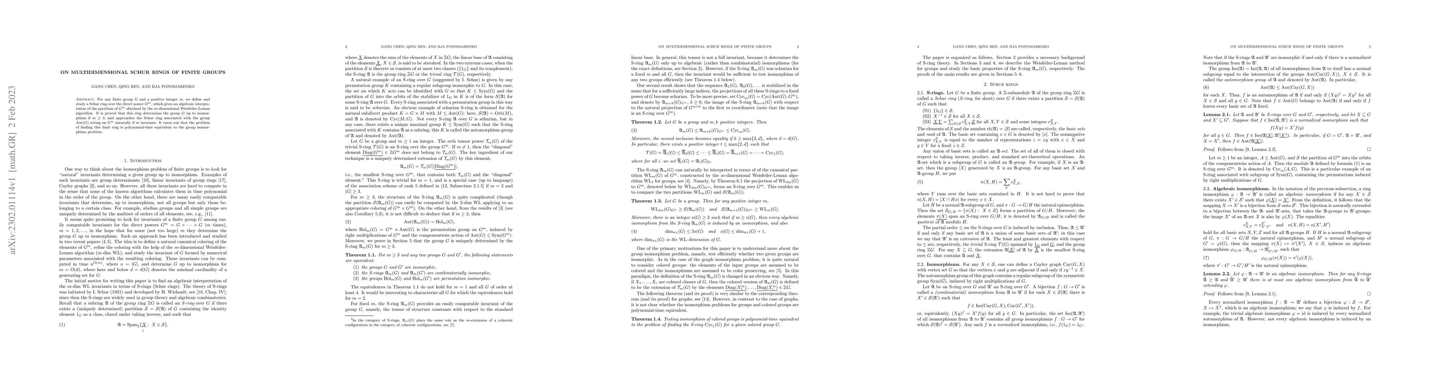 Thumbnail for On multidimensional Schur rings of finite groups