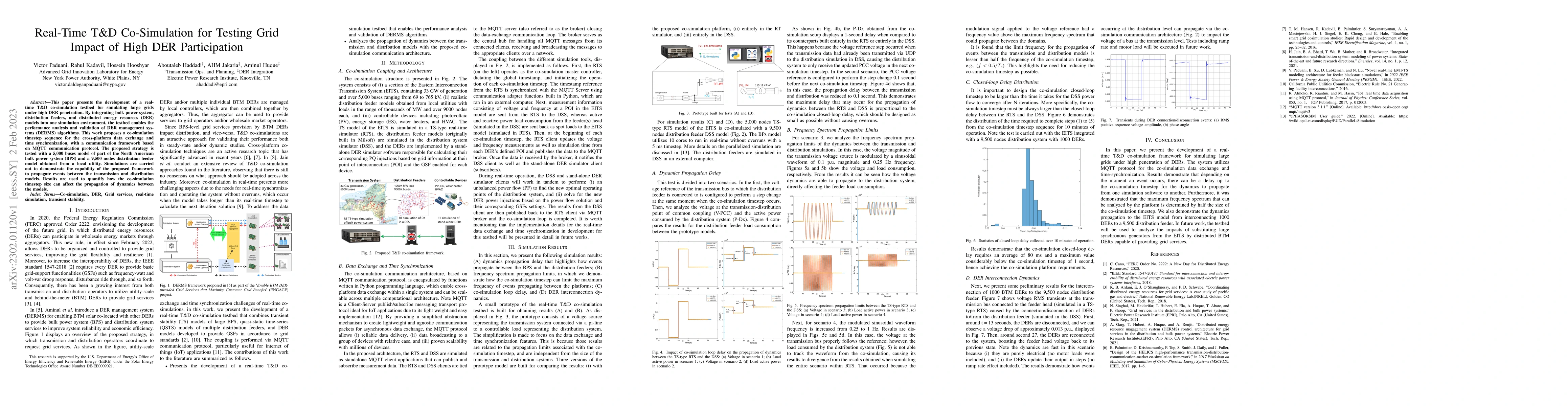 Thumbnail for Real-Time T&D Co-Simulation for Testing Grid Impact of High DER
  Participation