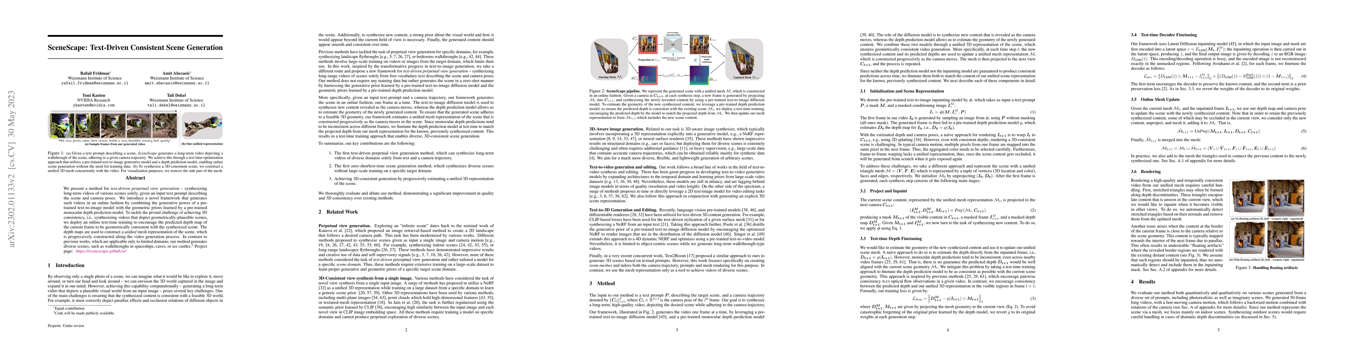 Thumbnail for SceneScape: Text-Driven Consistent Scene Generation
