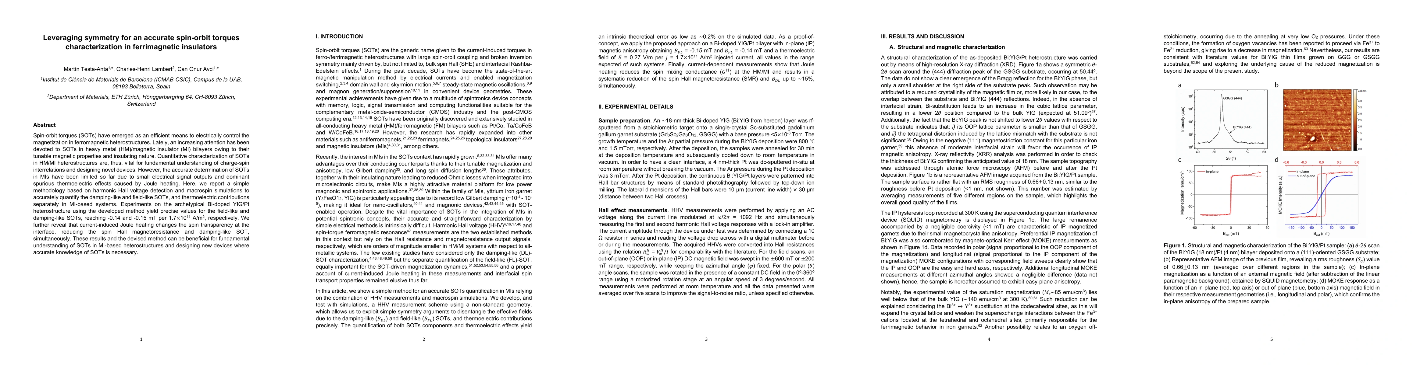 Thumbnail for Leveraging symmetry for an accurate spin-orbit torques characterization
  in ferrimagnetic insulators