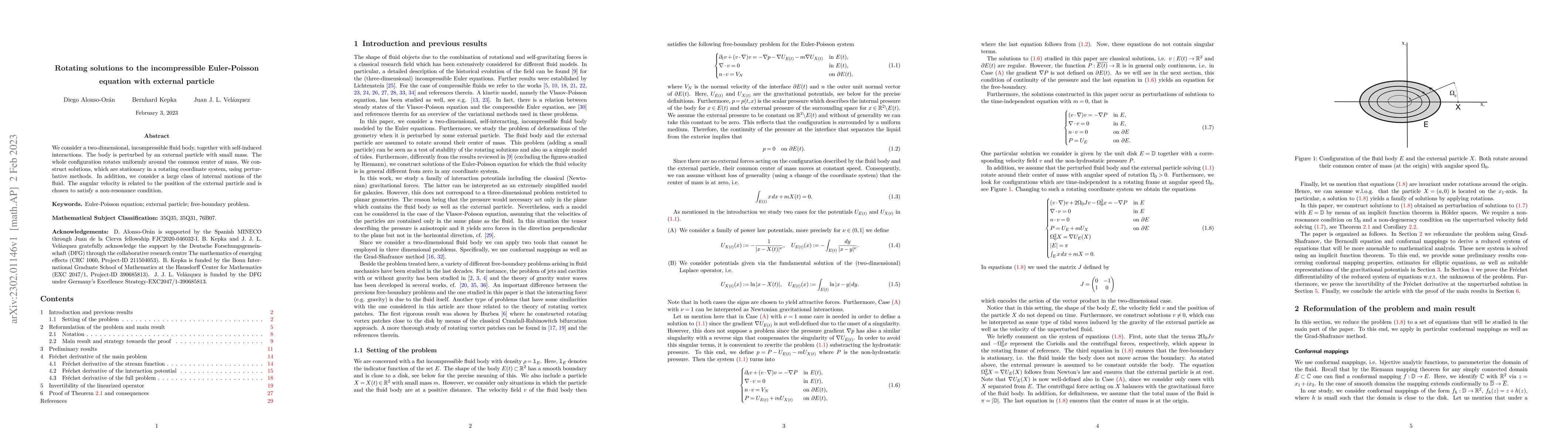 Thumbnail for Rotating solutions to the incompressible Euler-Poisson equation with
  external particle