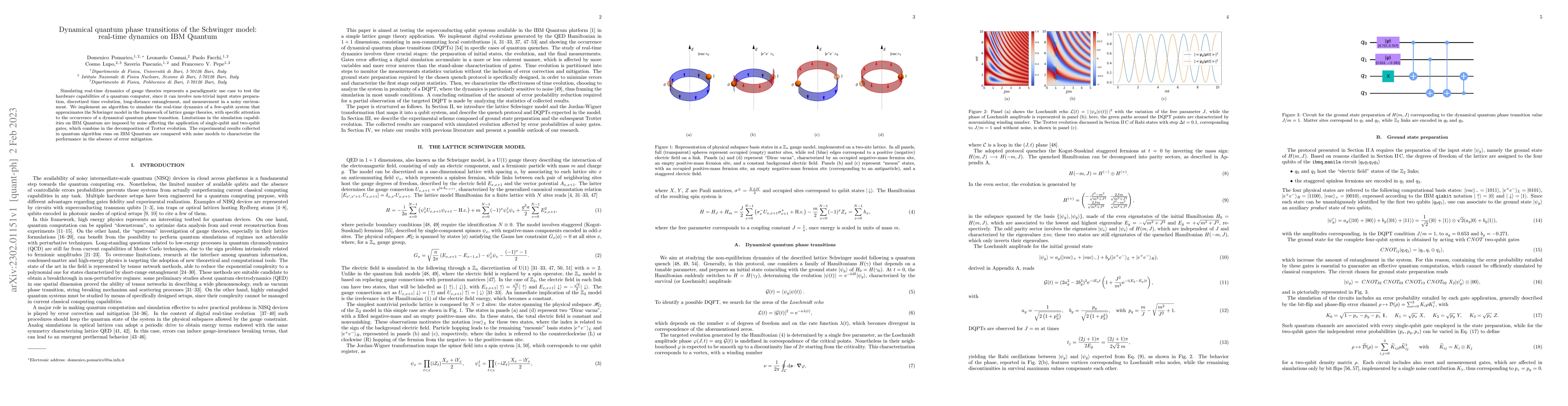 Thumbnail for Dynamical quantum phase transitions of the Schwinger model: real-time
  dynamics on IBM Quantum