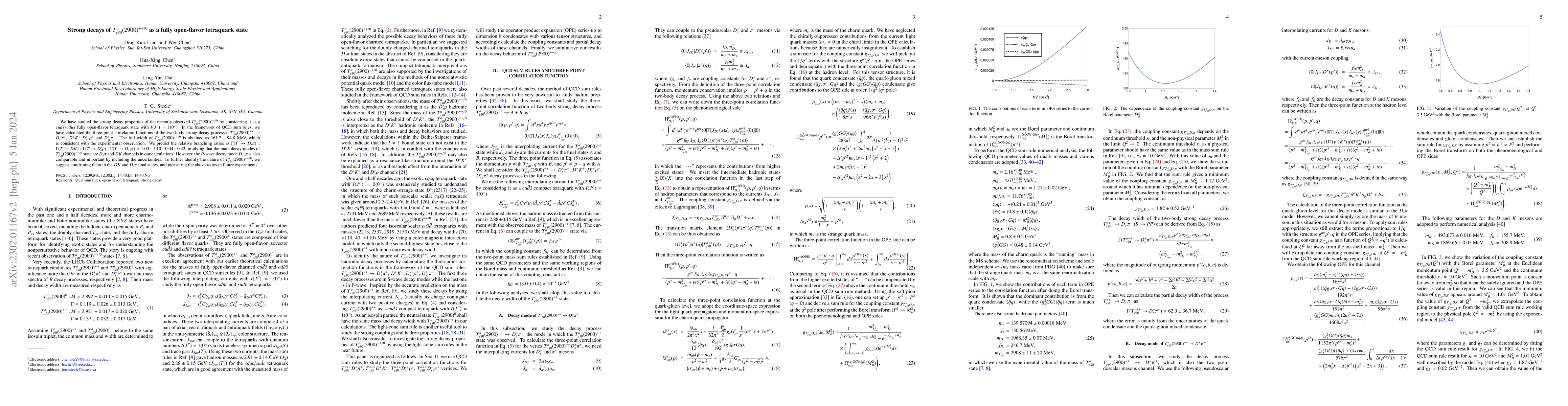 Thumbnail for Strong decays of $T_{c\bar s0}(2900)^{++/0}$ as a fully open-flavor
  tetraquark state