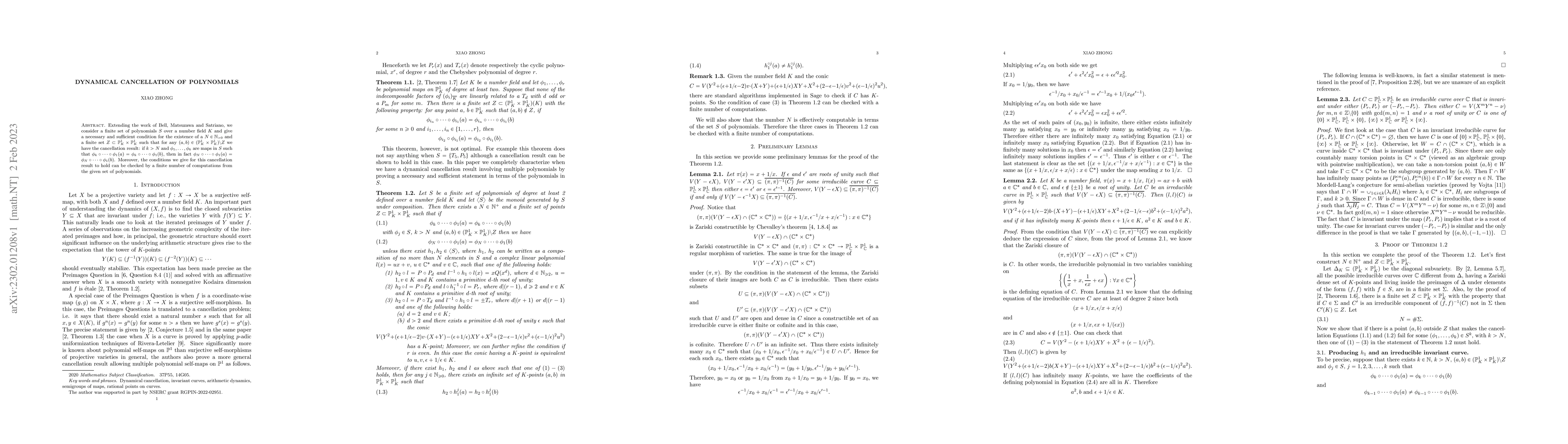 Thumbnail for Dynamical Cancellation of Polynomials