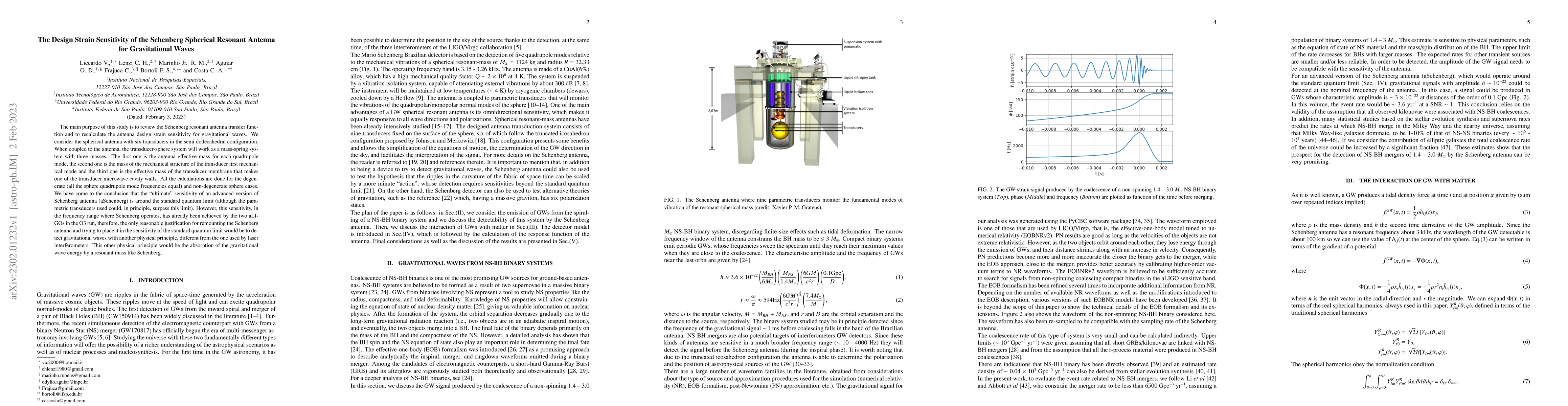 Thumbnail for The Design Strain Sensitivity of the Schenberg Spherical Resonant
  Antenna for Gravitational Waves