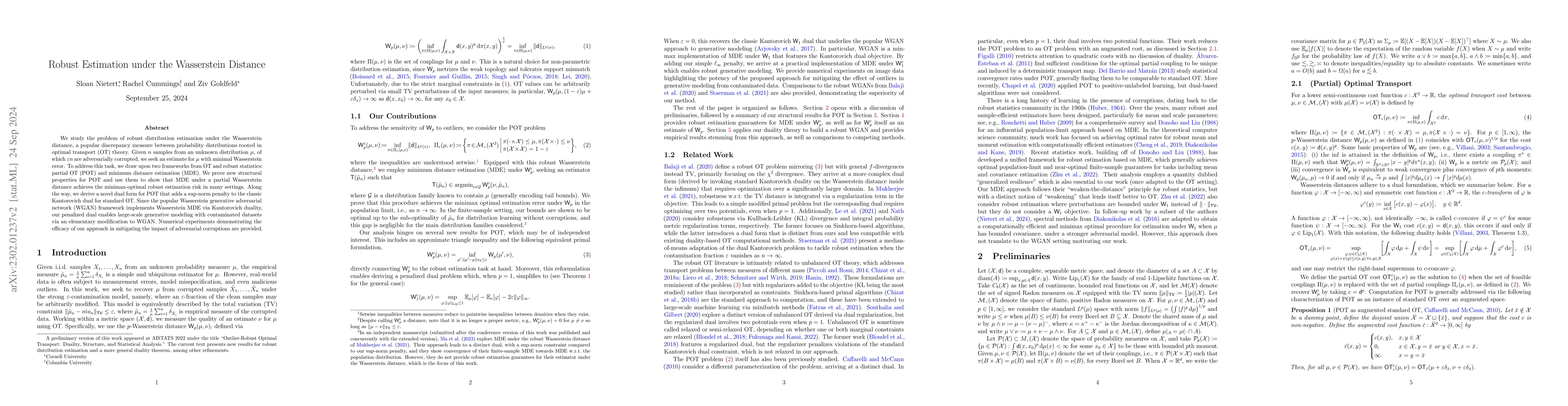 Thumbnail for Robust Estimation under the Wasserstein Distance