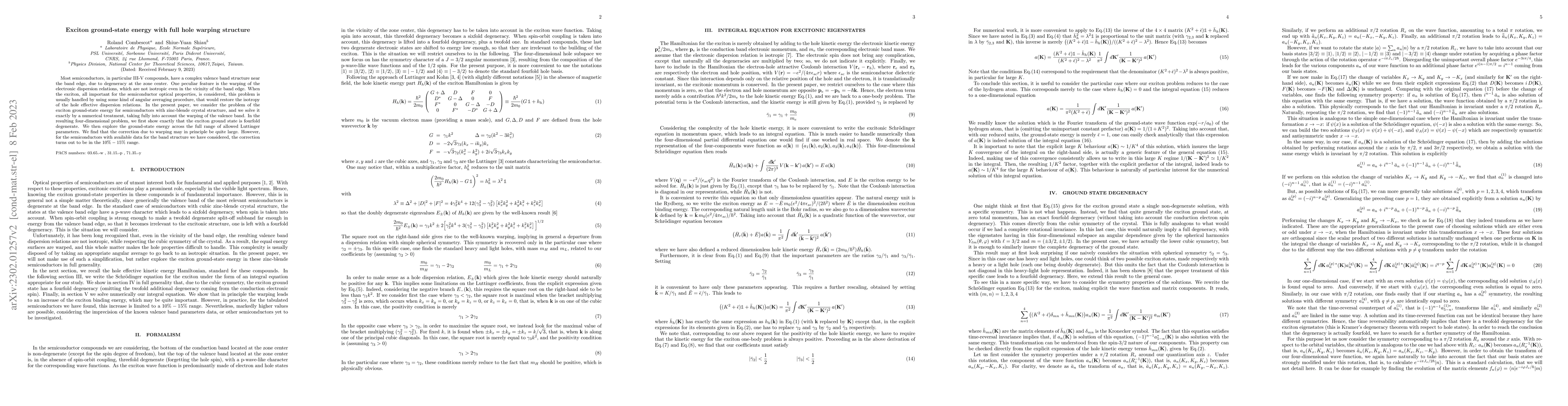Thumbnail for Exciton ground-state energy with full hole warping structure