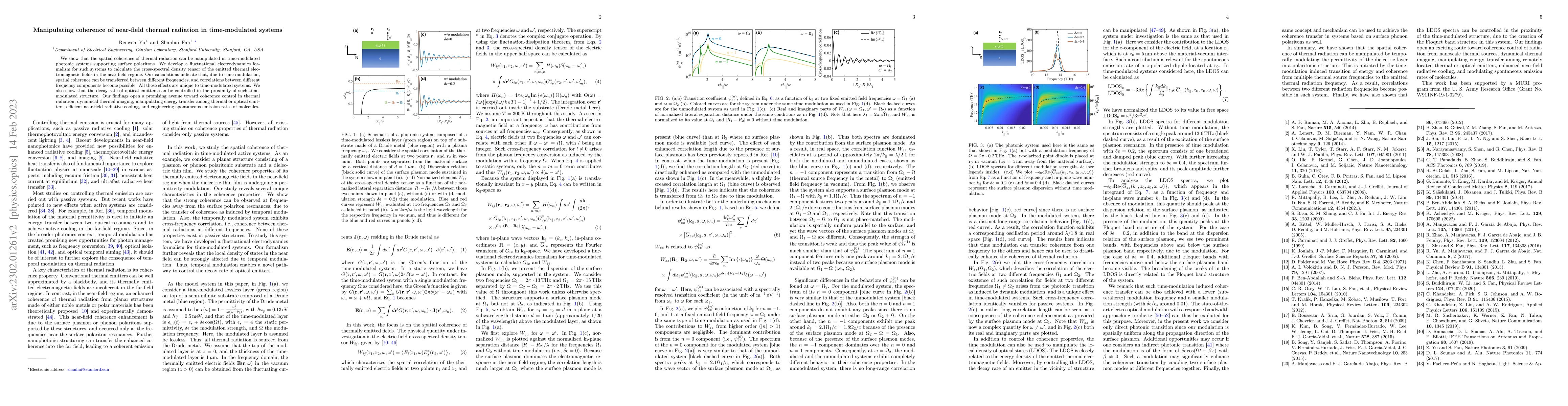 Thumbnail for Manipulating coherence of near-field thermal radiation in time-modulated
  systems