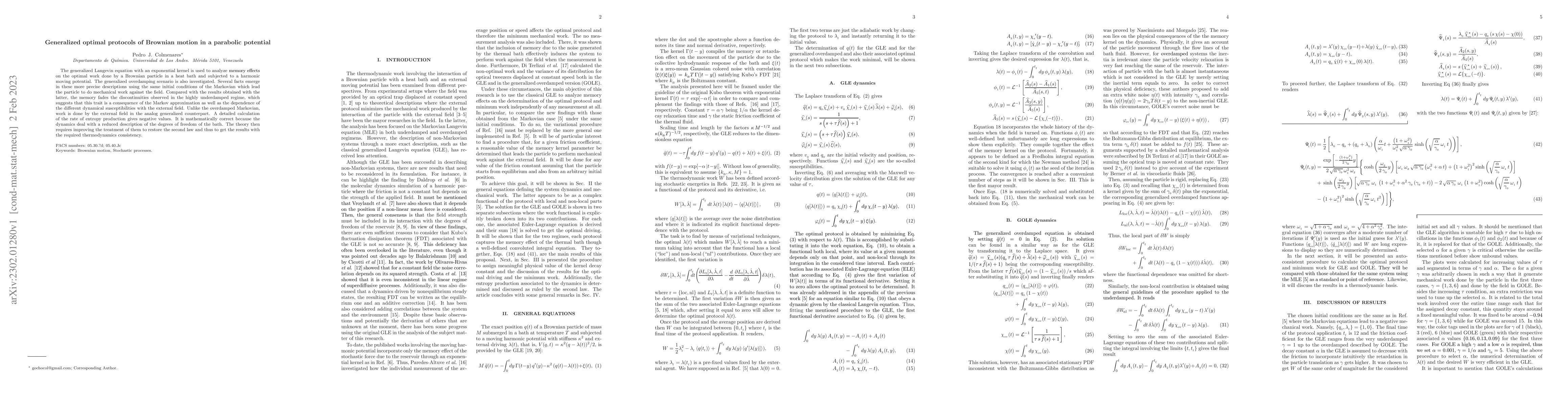 Thumbnail for Generalized optimal protocols of Brownian motion in a parabolic potentia