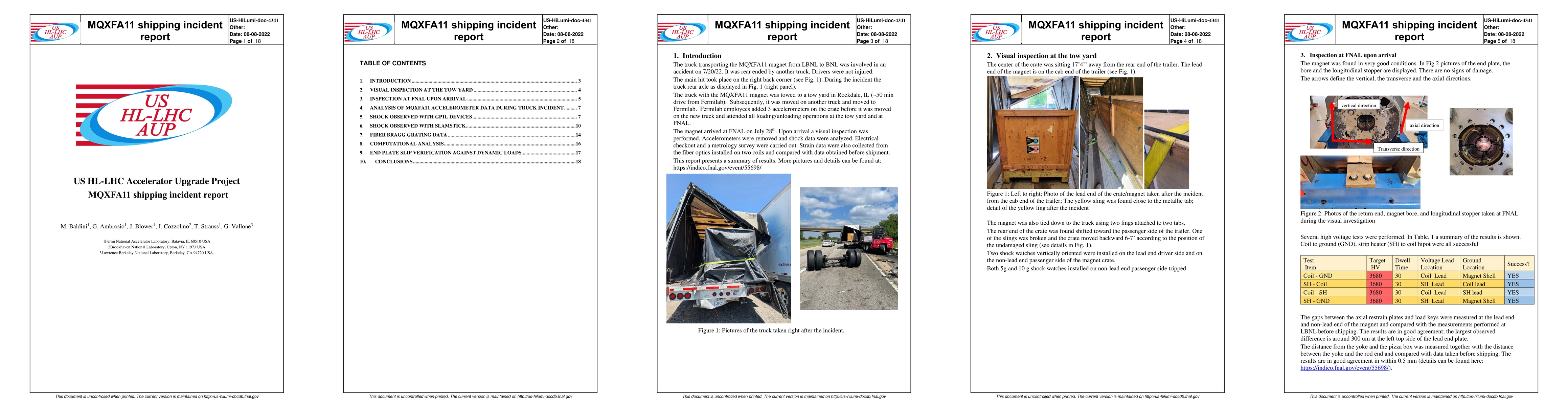 Thumbnail for MQXFA11 shipping incident report