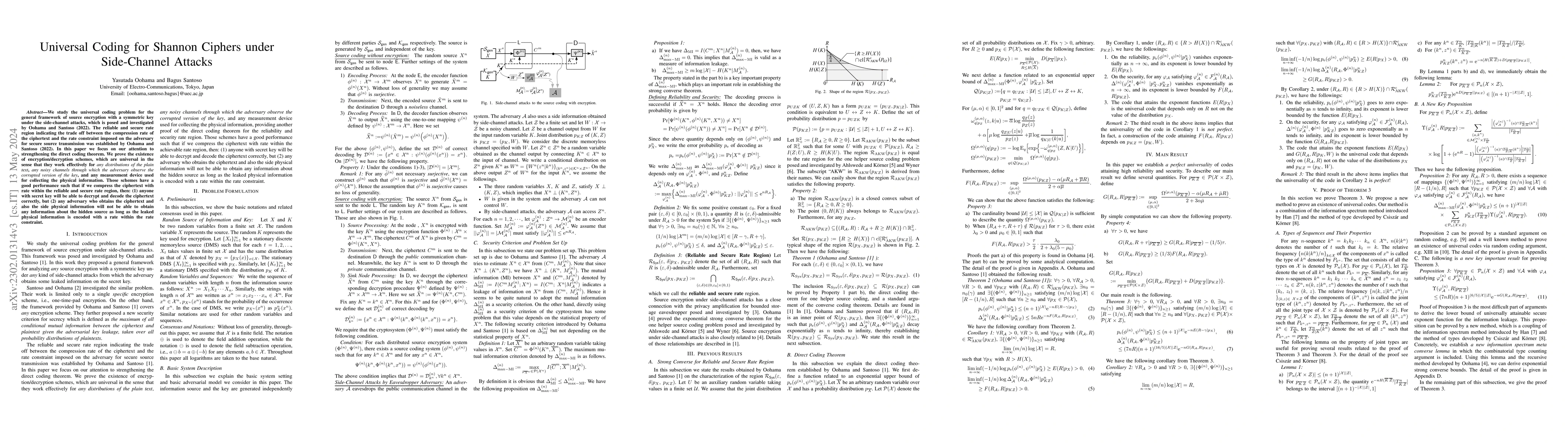 Thumbnail for Universal Coding for Shannon Ciphers under Side-Channel Attacks