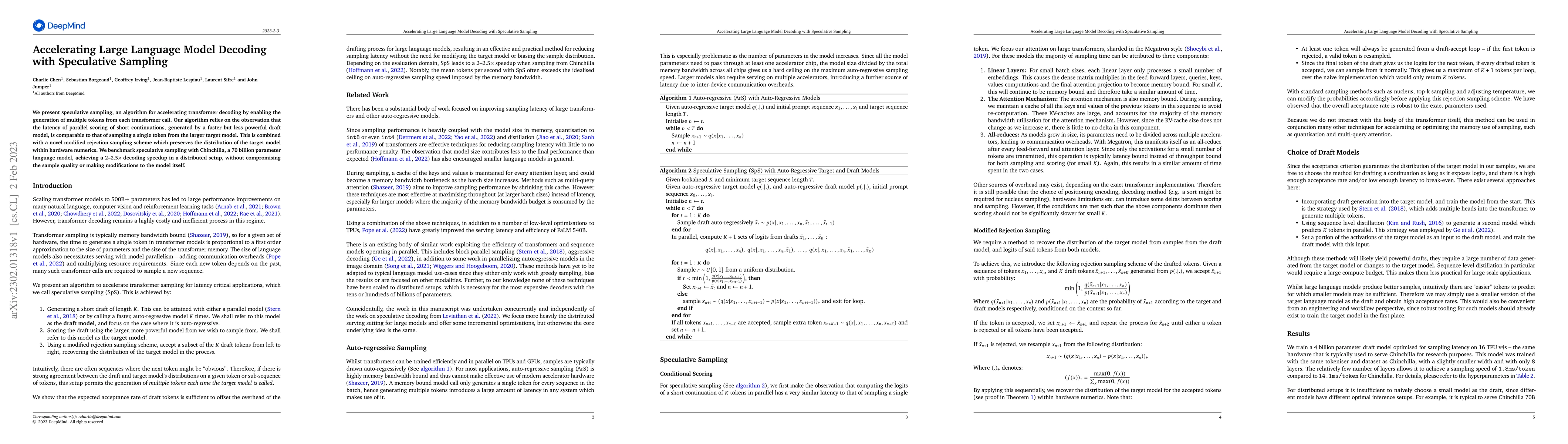 Thumbnail for Accelerating Large Language Model Decoding with Speculative Sampling