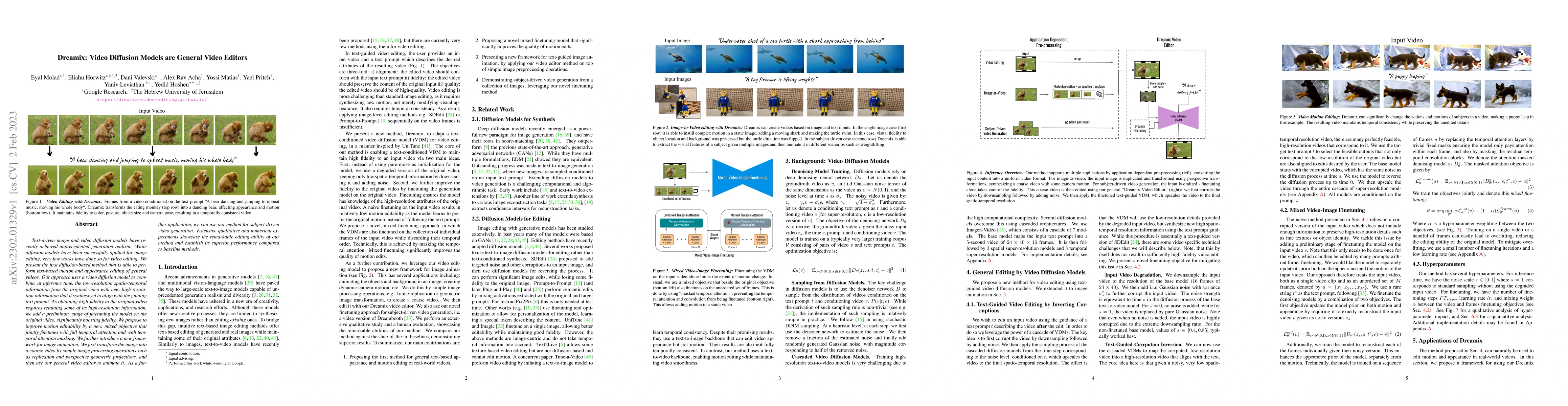 Thumbnail for Dreamix: Video Diffusion Models are General Video Editors